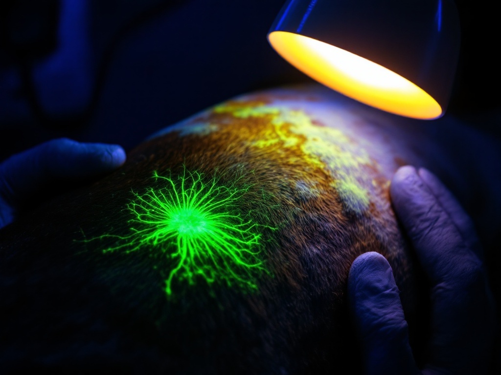 Wood's Lamp UV examination at OC Pets Dubai