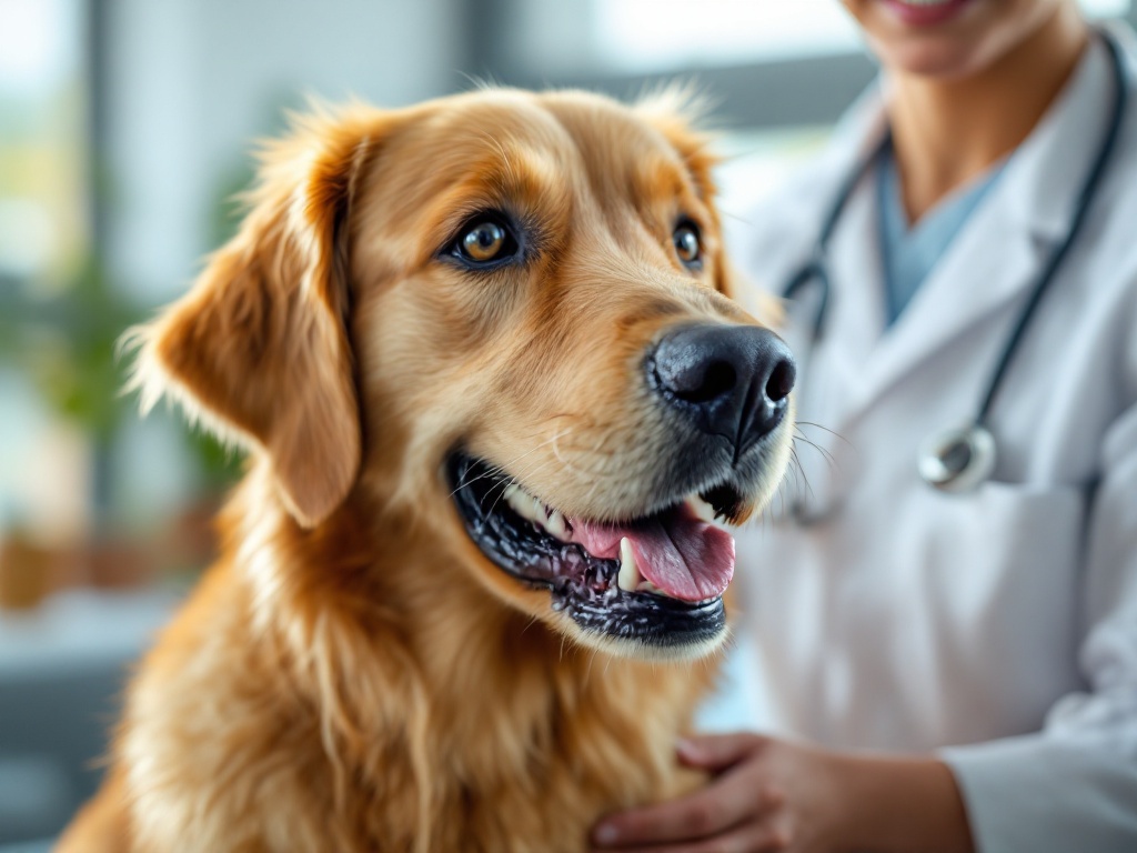 Senior dog receiving a comprehensive wellness check at OC Pets Dubai
